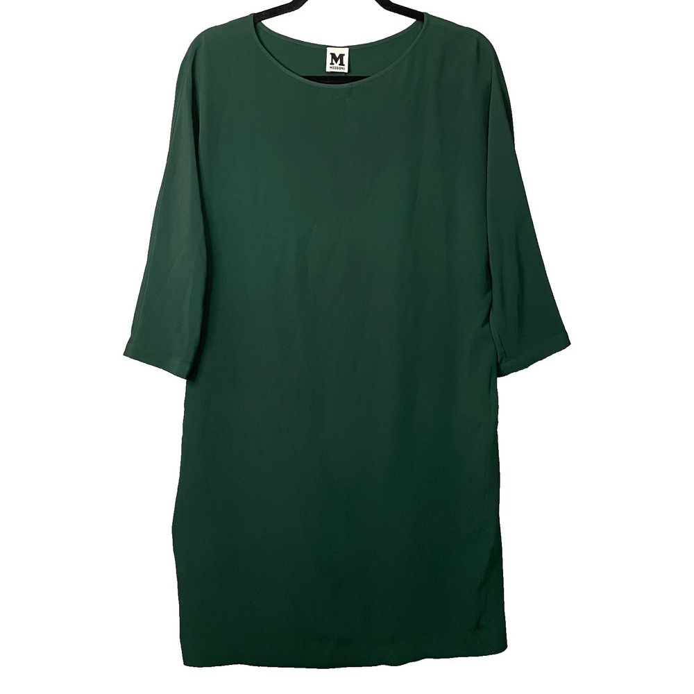 Missoni Dress IT‎ 40 US 4 Hunter Green Long Sleeve Quiet Luxury Capsule Shift